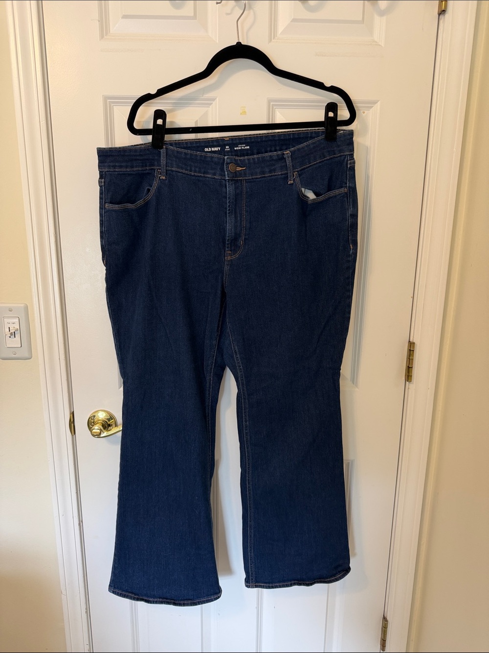 Old Navy Women's Dark Blue High Rise WOW Flare Jeans 20 short